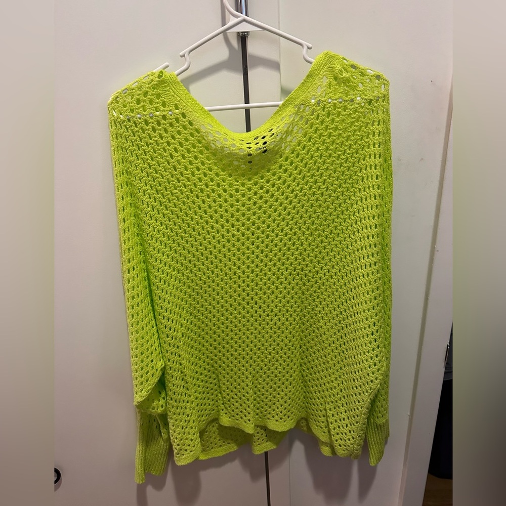 NWOT Crocheted Lime Green Sweater 💚